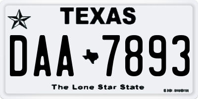 TX license plate DAA7893