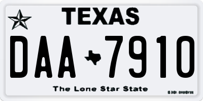 TX license plate DAA7910