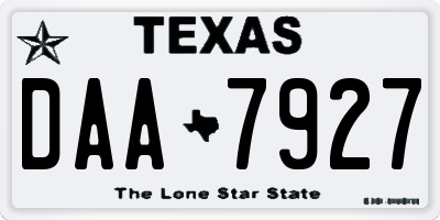 TX license plate DAA7927