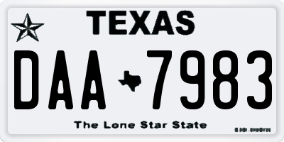TX license plate DAA7983