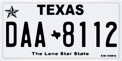 TX license plate DAA8112