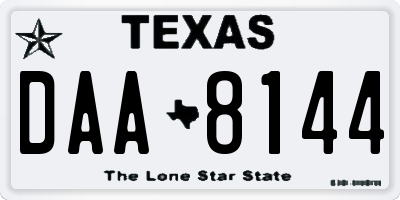 TX license plate DAA8144