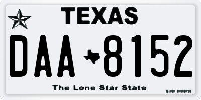 TX license plate DAA8152