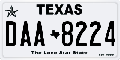TX license plate DAA8224