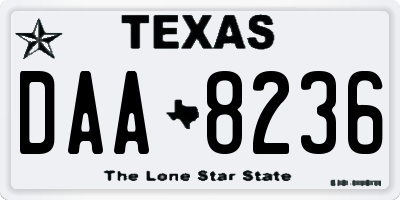 TX license plate DAA8236