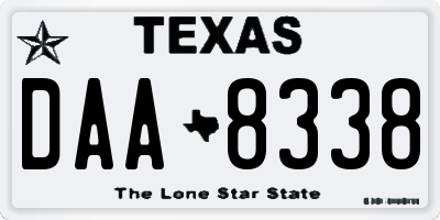 TX license plate DAA8338