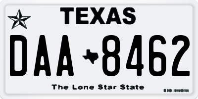 TX license plate DAA8462