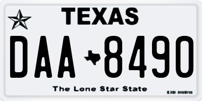 TX license plate DAA8490