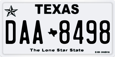 TX license plate DAA8498
