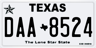 TX license plate DAA8524