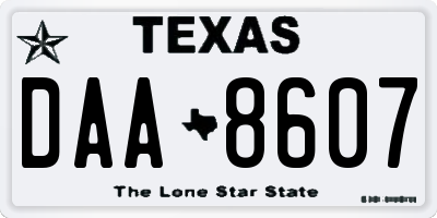 TX license plate DAA8607