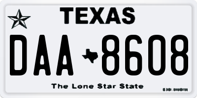 TX license plate DAA8608