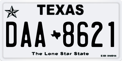 TX license plate DAA8621
