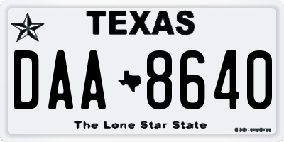 TX license plate DAA8640