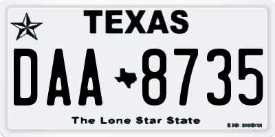 TX license plate DAA8735