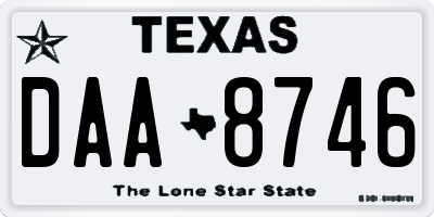 TX license plate DAA8746