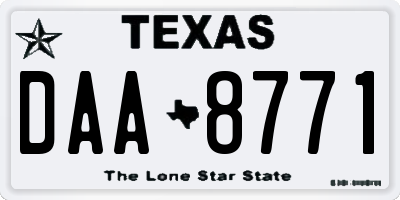 TX license plate DAA8771