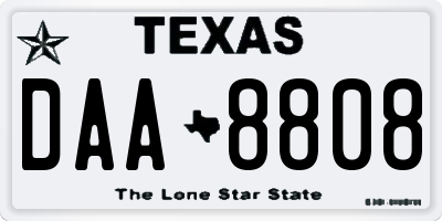 TX license plate DAA8808