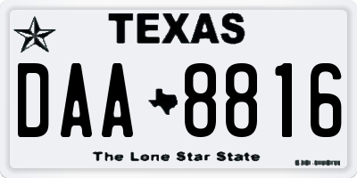 TX license plate DAA8816