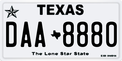 TX license plate DAA8880