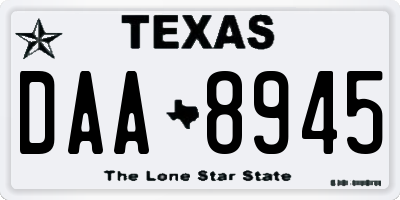 TX license plate DAA8945