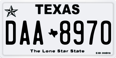 TX license plate DAA8970