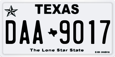 TX license plate DAA9017