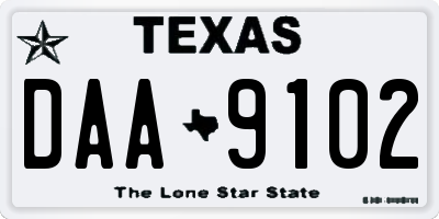 TX license plate DAA9102