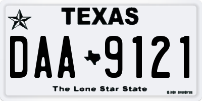 TX license plate DAA9121