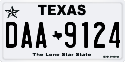 TX license plate DAA9124