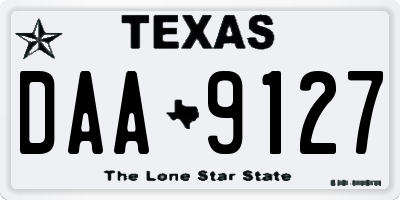 TX license plate DAA9127