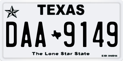 TX license plate DAA9149