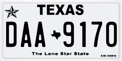 TX license plate DAA9170