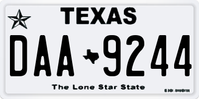 TX license plate DAA9244
