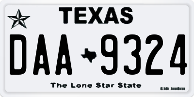 TX license plate DAA9324