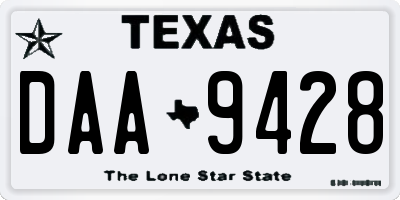 TX license plate DAA9428