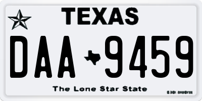 TX license plate DAA9459