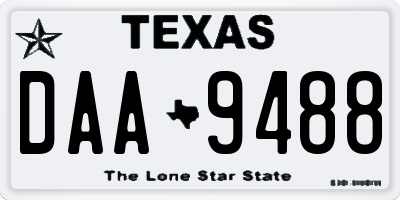 TX license plate DAA9488