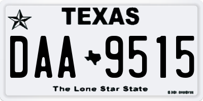 TX license plate DAA9515