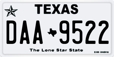 TX license plate DAA9522