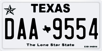 TX license plate DAA9554
