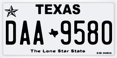 TX license plate DAA9580