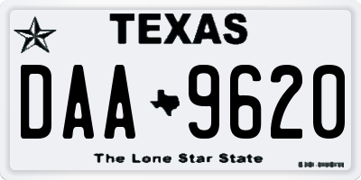 TX license plate DAA9620