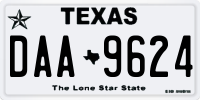 TX license plate DAA9624