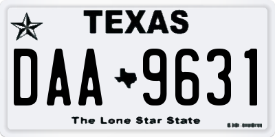 TX license plate DAA9631