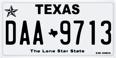 TX license plate DAA9713