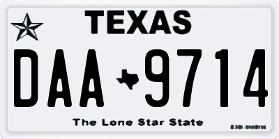 TX license plate DAA9714