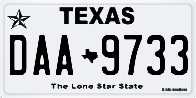 TX license plate DAA9733