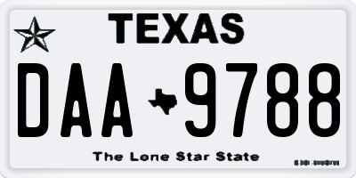 TX license plate DAA9788