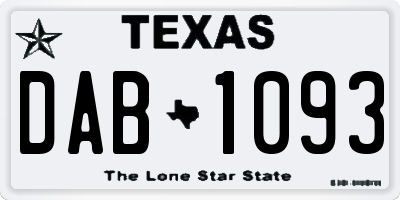 TX license plate DAB1093